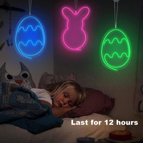Easter Light Up Neon Sign 3 Piece Set Easter Decor - Picture 3 of 6